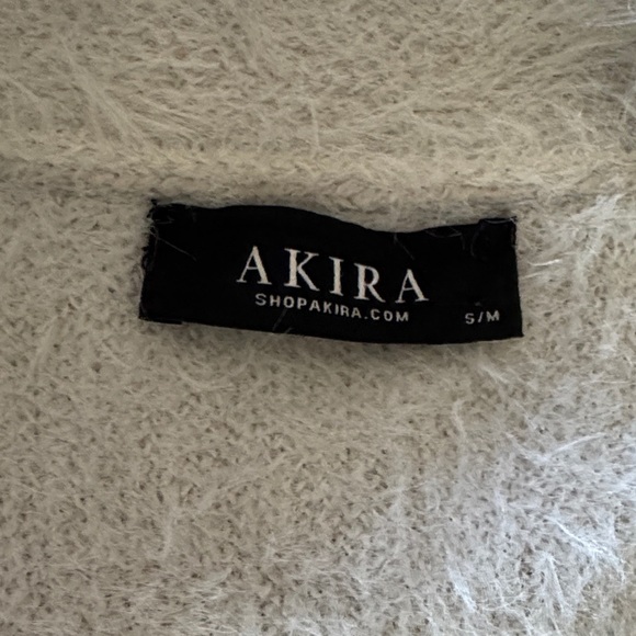 AKIRA Cozy Fuzzy Gray Cardigan Size S/M - Picture 6 of 9